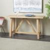 image:imageDeco 79 Wood Console Table with Flared Legs and Crossed Beams 59 x 19 x 32 Light Brown