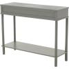 image:imageDeco 79 Wood Handmade Living Room Console Table 2 Drawer Table with Black Handle and Ribbed Front Entryway Table 36 x 13 x 28 Gray