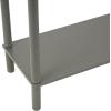 image:imageDeco 79 Wood Handmade Living Room Console Table 2 Drawer Table with Black Handle and Ribbed Front Entryway Table 36 x 13 x 28 Gray