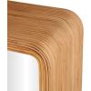 image:imageDeco 79 Wood Handmade Living Room Console Table with Mirror Ribbed Table Set of 2 Entryway Table 49 27 W Brown
