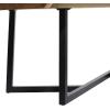 image:imageDeco 79 Wood Rectangle Dining Table with Black Metal Base 79 x 40 x 30 Brown