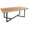 image:imageDeco 79 Wood Rectangle Dining Table with Black Metal Base 79 x 40 x 30 Brown