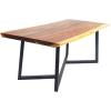 image:imageDeco 79 Wood Rectangle Dining Table with Black Metal Base 79 x 40 x 30 Brown