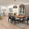 image:imageDeco 79 Wood Rectangle Dining Table with Black Metal Base 79 x 40 x 30 Brown