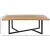 image:imageDeco 79 Wood Rectangle Dining Table with Black Metal Base 79 x 40 x 30 Brown