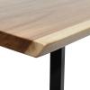 image:imageDeco 79 Wood Rectangle Dining Table with Black Metal Base 79 x 40 x 30 Brown