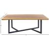 image:imageDeco 79 Wood Rectangle Dining Table with Black Metal Base 79 x 40 x 30 Brown