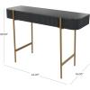 image:imageDeco 79 Wooden Console Table with Gold Metal Legs 42 x 16 x 30 Black