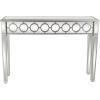 image:imageDeco 79 Glass Geometric Mirrored Console Table with Circular Panel Inlay 47 x 14 x 32 Silver