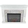 image:imageDeco 79 Glass Rectangle Fireplace with Remote Control 48 x 15 x 36 Silver