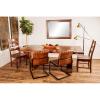 image:imageDeco 79 Mango Wood Dining Table with Parquet Inlay 84 x 42 x 30 Brown