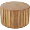 image:imageDeco 79 Mango Wood Handmade Coffee Table with Slatted Grooved Sides 29 x 29 x 18 Brown