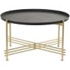 image:imageDeco 79 Metal Living Room Coffee Table Tray Top Table with Gold XShaped Base Center Table 33 x 33 x 19 Black