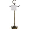 image:imageDeco 79 Metal Toilet Paper Holder with Twisted Stand and Ring Top 9 x 7 x 24 Brass