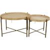 image:imageDeco 79 Rattan Living Room Coffee Table Nesting Tables with Metal Bamboo Inspired Legs Set of 2 Center Tables 20 18H Brown