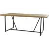 image:imageDeco 79 Teak Wood Dining Table Modern Live Edge with Black Metal Legs 84 x 40 x 30 BrownBrown