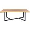 image:imageDeco 79 Wood Rectangle Dining Table with Black Metal Base 79 x 40 x 30 Brown