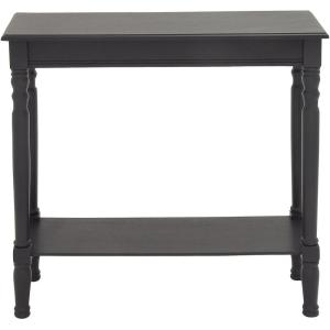image:imageDeco 79 Wood Console Table Slim Turned 1 Shelf  32 x 12 x 32 Black