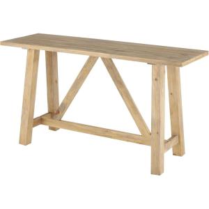 image:imageDeco 79 Wood Console Table with Flared Legs and Crossed Beams 59 x 19 x 32 Light Brown