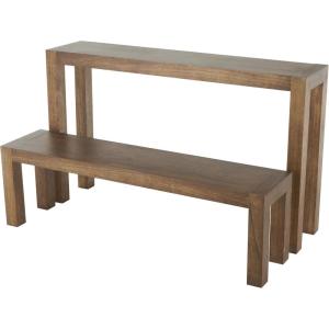 image:imageDeco 79 Wood Living Room Console Table Tables with Bench Set of 2 Entryway Tables 31 15H Brown