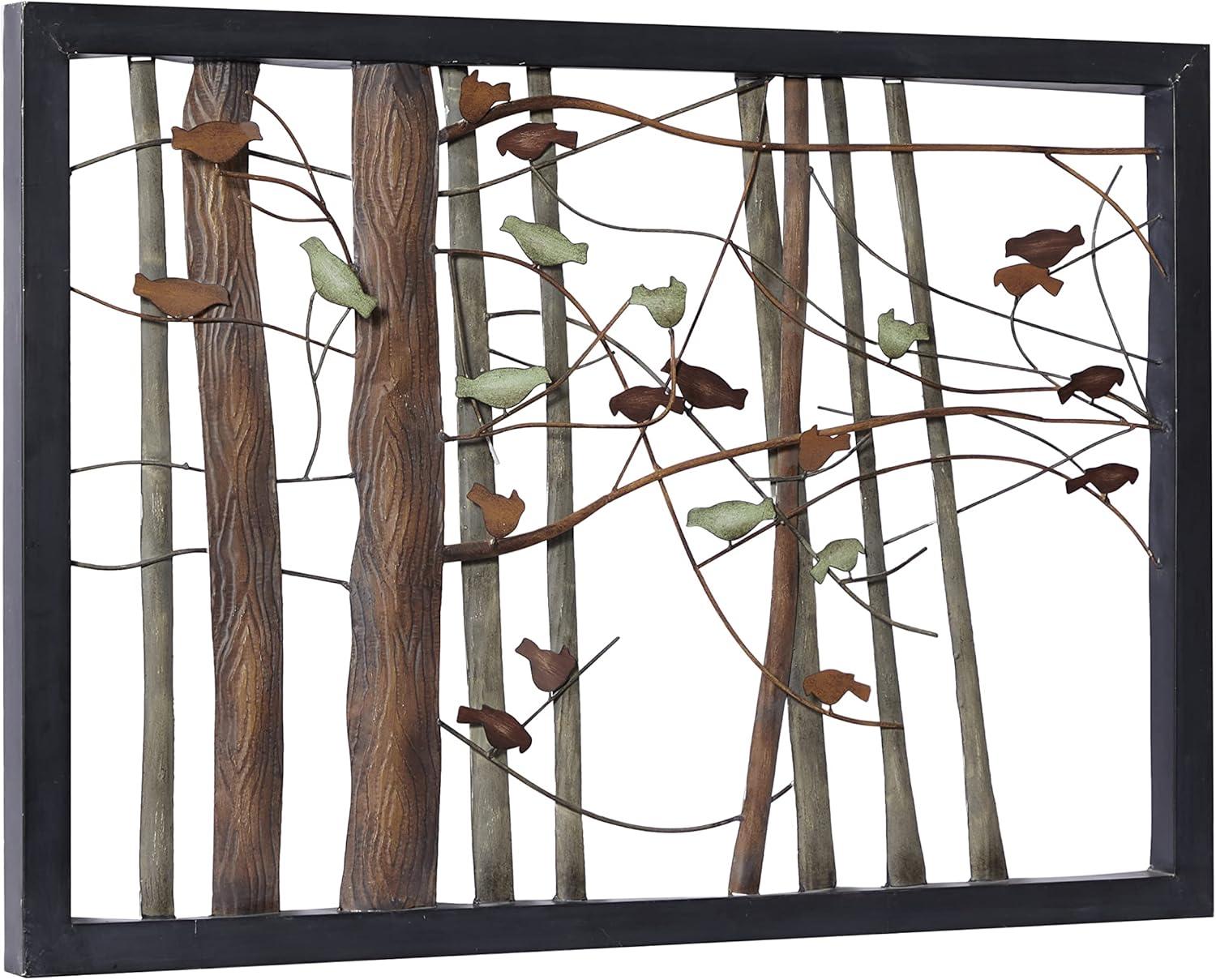image:imageDeco 79 Metal Bird Home Wall Decor Wall Sculpture with Real Wood Detailing set of 2 Wall Art 16 x 2 x 36 BlackMulti Colored