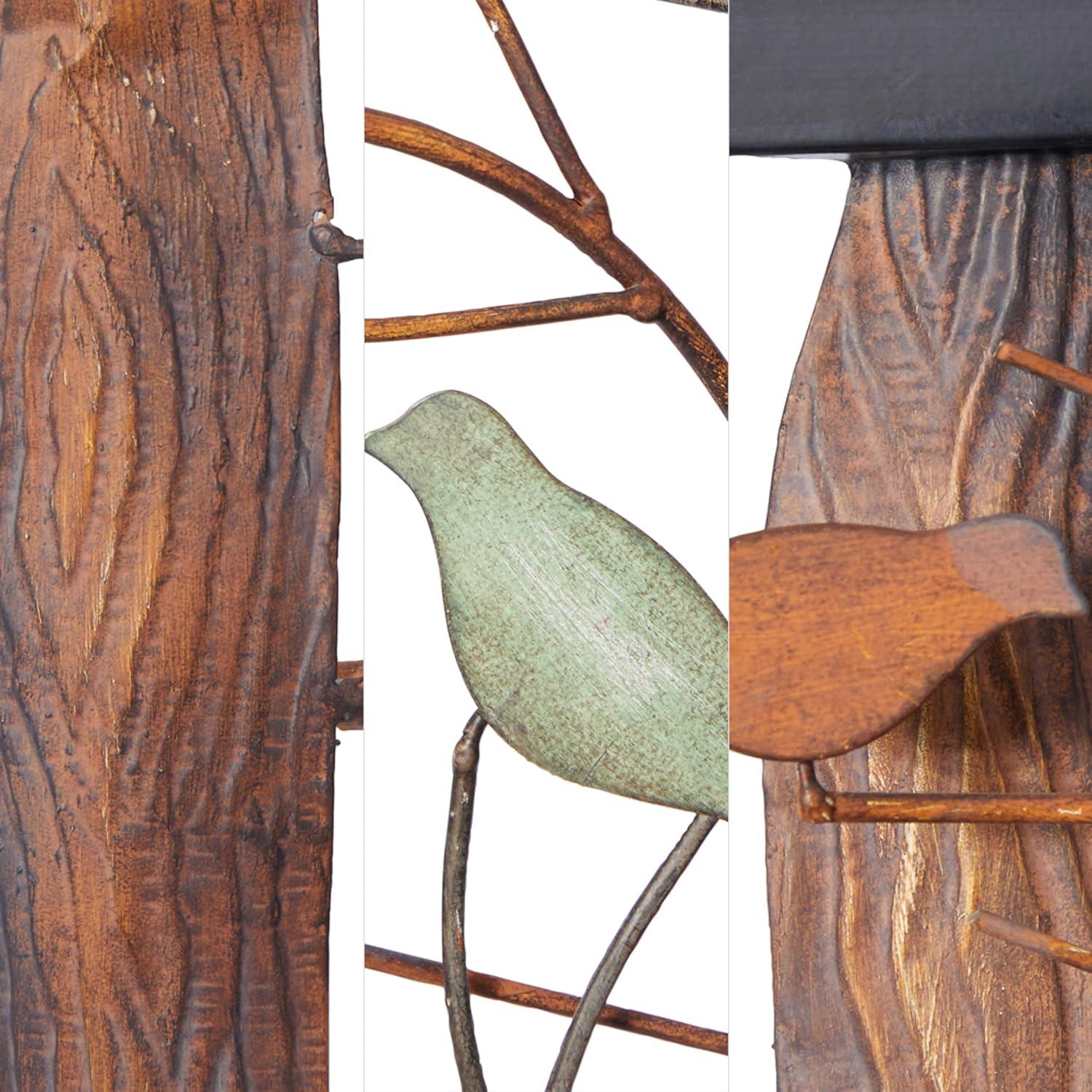 image:imageDeco 79 Metal Bird Home Wall Decor Wall Sculpture with Real Wood Detailing set of 2 Wall Art 16 x 2 x 36 BlackMulti Colored
