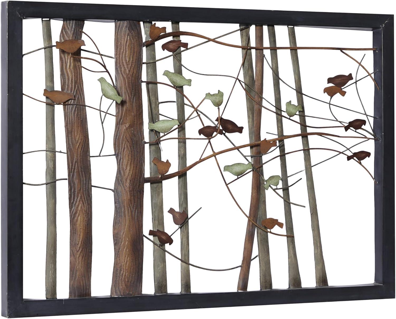 image:imageDeco 79 Metal Bird Home Wall Decor Wall Sculpture with Real Wood Detailing set of 2 Wall Art 16 x 2 x 36 BlackMulti Colored