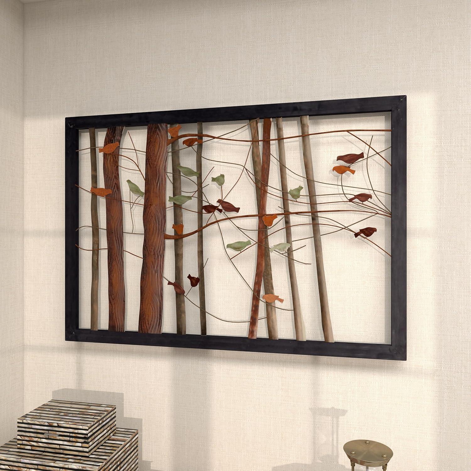 image:imageDeco 79 Metal Bird Home Wall Decor Wall Sculpture with Real Wood Detailing set of 2 Wall Art 16 x 2 x 36 BlackMulti Colored