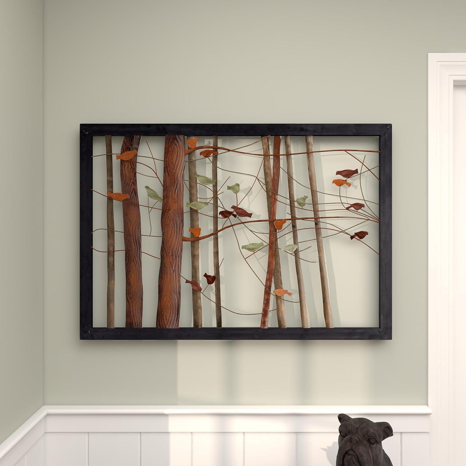 image:imageDeco 79 Metal Bird Home Wall Decor Wall Sculpture with Real Wood Detailing set of 2 Wall Art 16 x 2 x 36 BlackMulti Colored