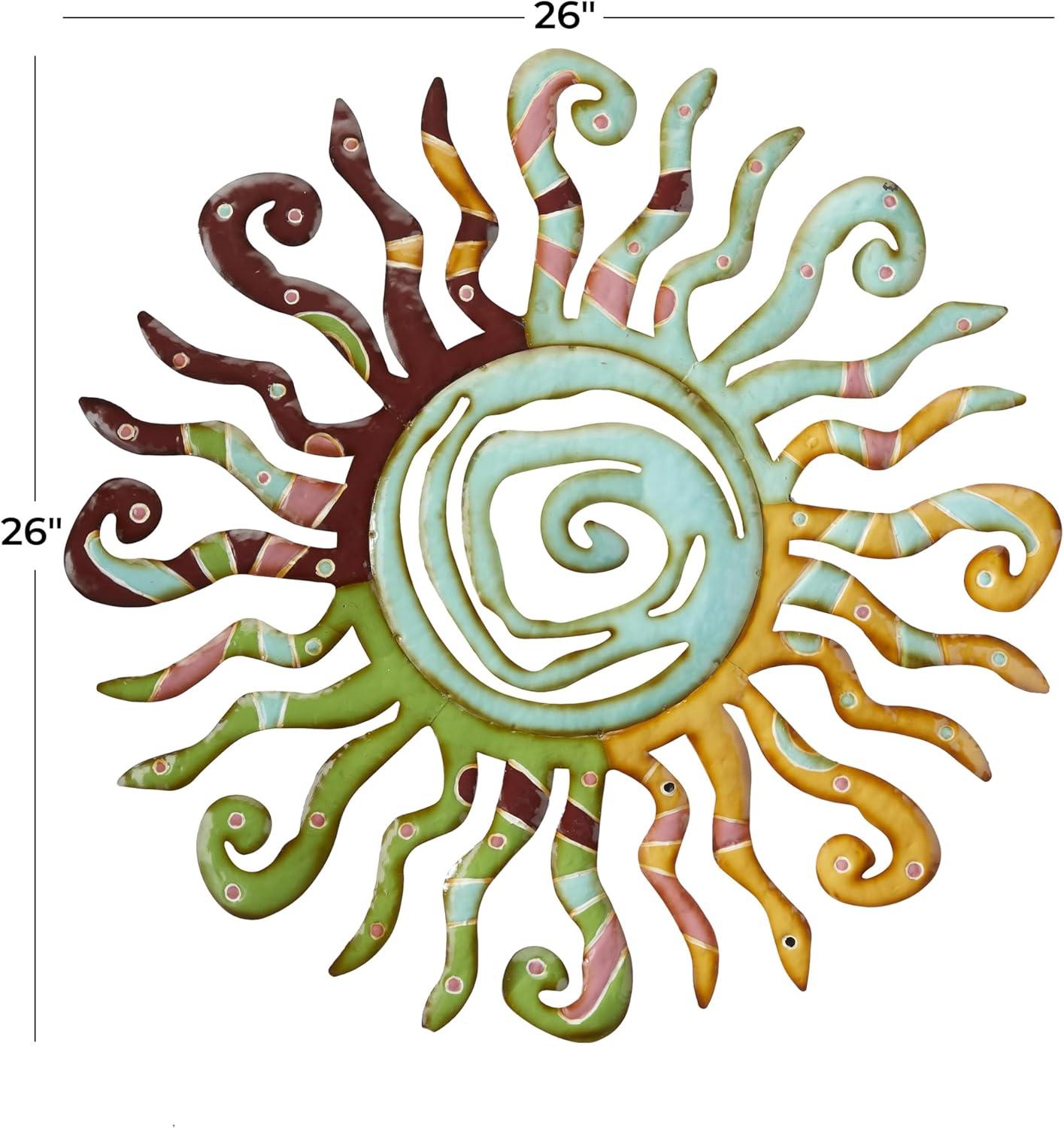 Deco 79 Metal Sun Home Wall Decor Indoor Outdoor Wall Sculpture with ...