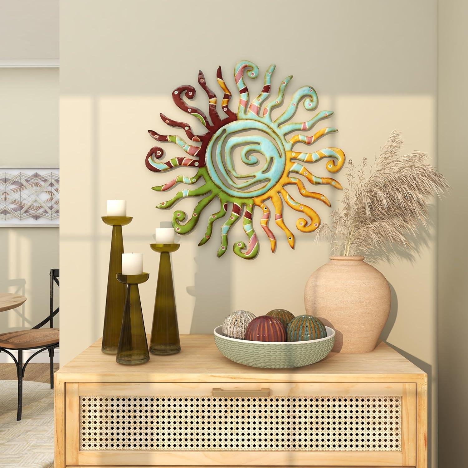 Deco 79 Metal Sun Home Wall Decor Indoor Outdoor Wall Sculpture with ...
