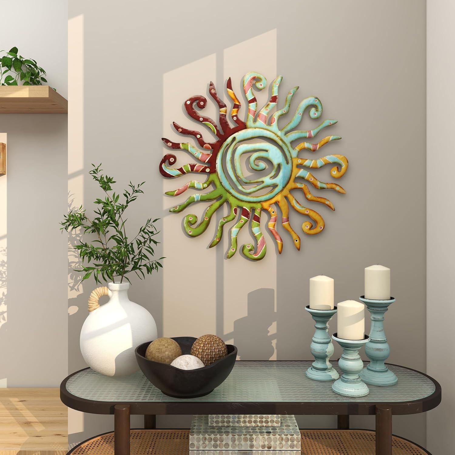 Deco 79 Metal Sun Home Wall Decor Indoor Outdoor Wall Sculpture with ...