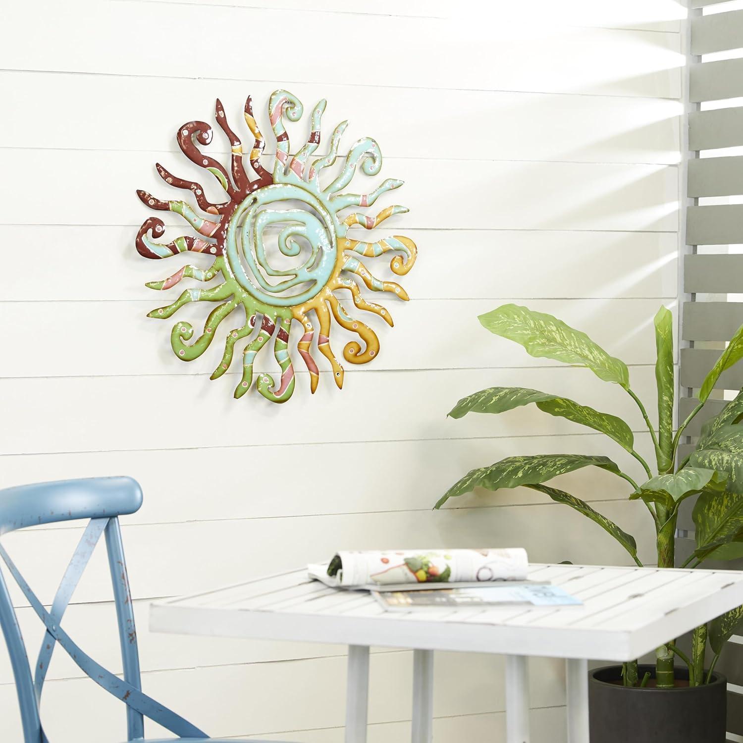 Deco 79 Metal Sun Home Wall Decor Indoor Outdoor Wall Sculpture with ...