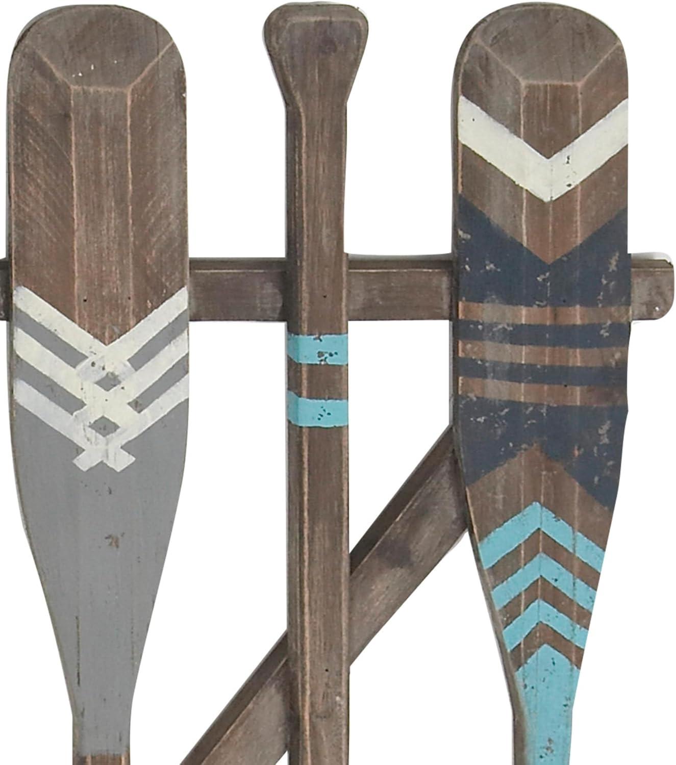 image:imageDeco 79 Wooden Paddle Home Wall Decor Novelty Canoe Oar Wall Sculpture with Arrow and Stripe Patterns Wall Art 6 x 1 x 41 Multi ColoredBrown
