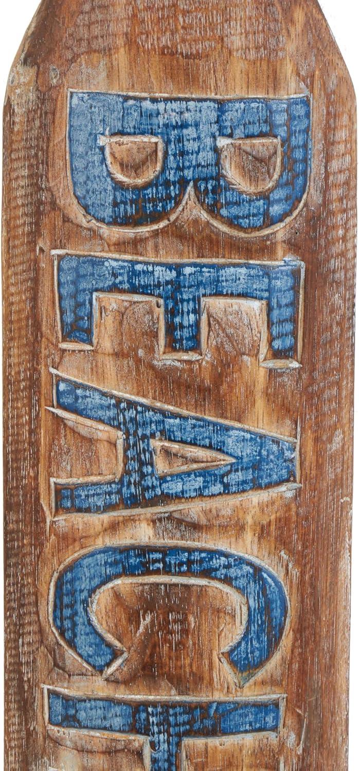 image:imageDeco 79 Wooden Paddle Home Wall Decor Novelty Canoe Oar Wall Sculpture with Arrow and Stripe Patterns Wall Art 6 x 1 x 41 Multi ColoredBrown