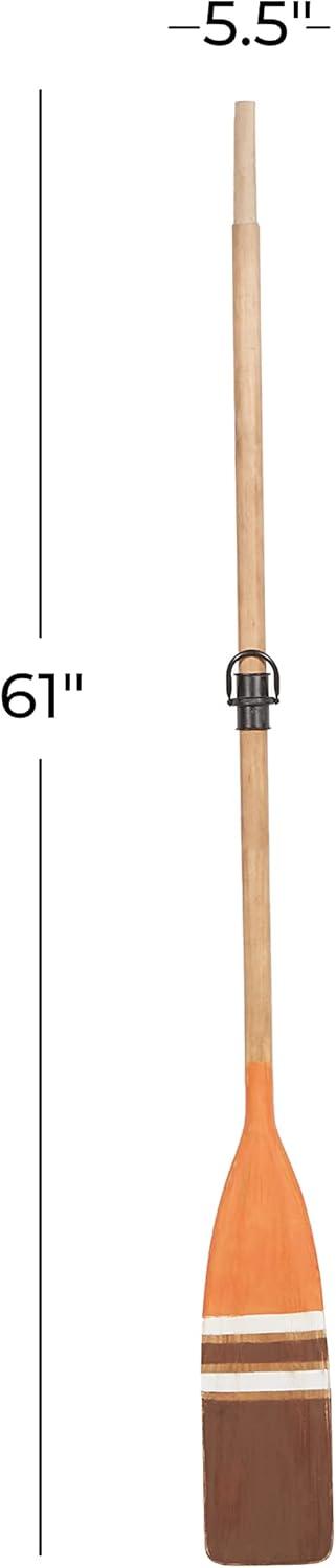 image:imageDeco 79 Wooden Paddle Home Wall Decor Novelty Canoe Oar Wall Sculpture with Arrow and Stripe Patterns Wall Art 6 x 1 x 41 Multi ColoredBrown