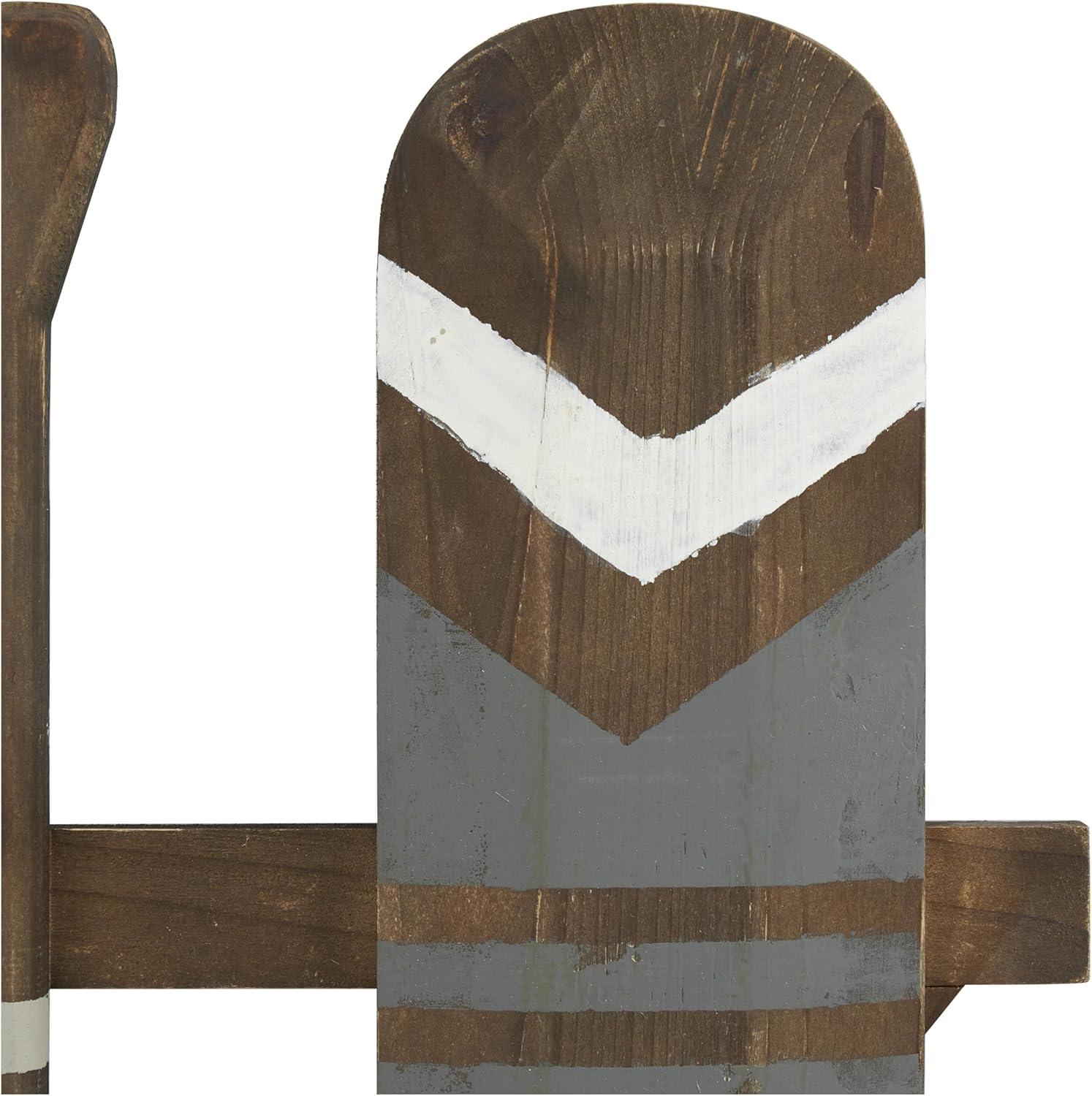 image:imageDeco 79 Wooden Paddle Home Wall Decor Novelty Canoe Oar Wall Sculpture with Arrow and Stripe Patterns Wall Art 6 x 1 x 41 Multi ColoredLight Gray