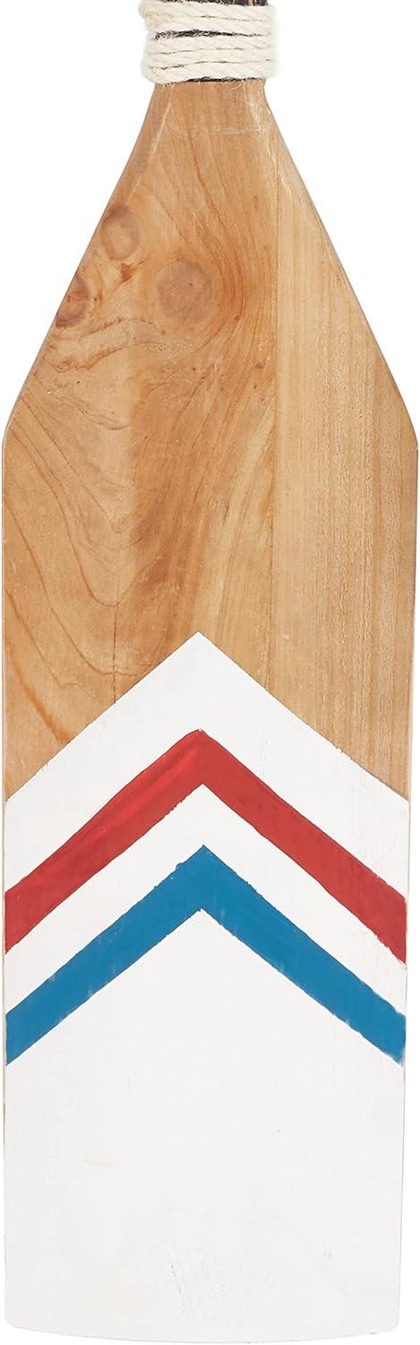 image:imageDeco 79 Wooden Paddle Home Wall Decor Novelty Canoe Oar Wall Sculpture with Arrow and Stripe Patterns Wall Art 6 x 1 x 41 Multi ColoredWhite