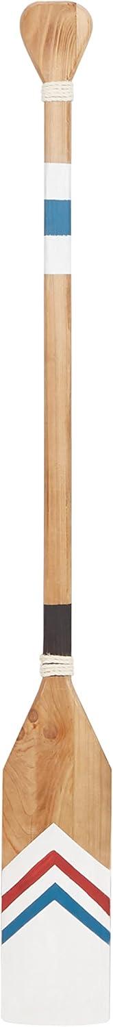 image:imageDeco 79 Wooden Paddle Home Wall Decor Novelty Canoe Oar Wall Sculpture with Arrow and Stripe Patterns Wall Art 6 x 1 x 41 Multi ColoredWhite