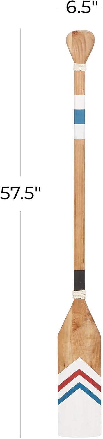 image:imageDeco 79 Wooden Paddle Home Wall Decor Novelty Canoe Oar Wall Sculpture with Arrow and Stripe Patterns Wall Art 6 x 1 x 41 Multi ColoredWhite