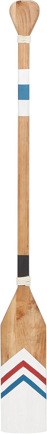 image:imageDeco 79 Wooden Paddle Home Wall Decor Novelty Canoe Oar Wall Sculpture with Arrow and Stripe Patterns Wall Art 6 x 1 x 41 Multi ColoredWhite