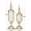 image:imageCosmoLiving by Cosmopolitan Metal Living Room Decorative Jars Decorative Container with Finial Lids Set of 2 Jar with Lid 22 19H Gold