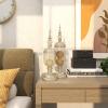 image:imageCosmoLiving by Cosmopolitan Metal Living Room Decorative Jars Decorative Container with Finial Lids Set of 2 Jar with Lid 22 19H Gold