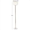 image:imageCosmoLiving by Cosmopolitan Metal Room Floor Lamp Standing Tall Lamp with Round Ribbed Shade Tall Lamp 12 x 12 x 64 White