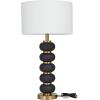 image:imageCosmoLiving by Cosmopolitan Metal Room Table Lamp Orbs Style Base Accent Lamp with Drum Shade Lamp 15 x 15 x 28 WhiteBlack