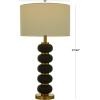 image:imageCosmoLiving by Cosmopolitan Metal Room Table Lamp Orbs Style Base Accent Lamp with Drum Shade Lamp 15 x 15 x 28 WhiteBlack