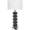 image:imageCosmoLiving by Cosmopolitan Metal Room Table Lamp Orbs Style Base Accent Lamp with Drum Shade Lamp 15 x 15 x 28 WhiteBlack