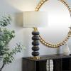 image:imageCosmoLiving by Cosmopolitan Metal Room Table Lamp Orbs Style Base Accent Lamp with Drum Shade Lamp 15 x 15 x 28 WhiteBlack