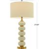 image:imageCosmoLiving by Cosmopolitan Metal Room Table Lamp Orbs Style Base Accent Lamp with Drum Shade Lamp 15 x 15 x 28 WhiteWhite