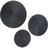 image:imageCosmoLiving by Cosmopolitan Wooden Plate Home Wall Decor Carved Radial Wall Sculpture Set of 3 Wall Art 24 20 16H GoldBlack